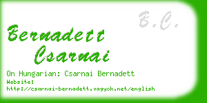 bernadett csarnai business card